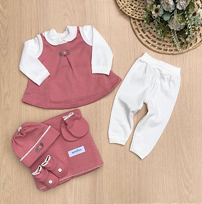 Saída de maternidade Menina Sanches Kit Flor 7 peças