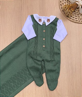 Saída de maternidade de menino Mateo tricot 3 peças