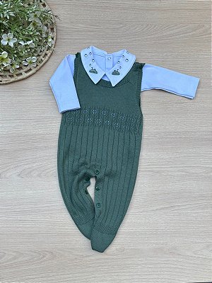 Macacão Joca Tricot menino com Body Bordado 2 peças