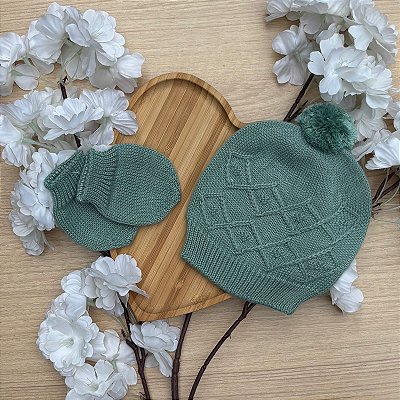 Kit gorro e luvas em Charles em tricot Tamine