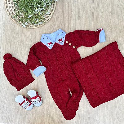 Saída de Maternidade Menino Matteo Tricot 5 Peças