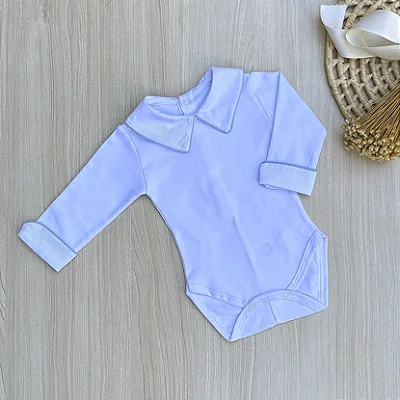 Body Menino Bebê Clássico Gola Pespontada Manga Longa Dinhos Baby