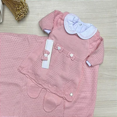 Saída de Maternidade Menina Lívia Maria 3 Peças