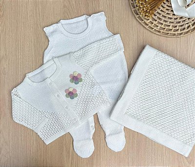 Saída de Maternidade Menina Heloísa 3 Peças – Dinhos Baby