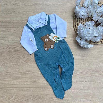 Conjunto Menino Lucas Tamine 2 Peças Jardineira Ursinho