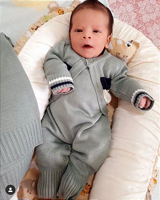 Saída Maternidade Menino Moscou Tricot 4 peças