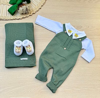 Saida Maternidade Tricot 4 Peças Safari Girafa