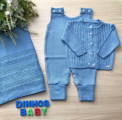 Saída Maternidade Menino Stanley 3 peças Tricot