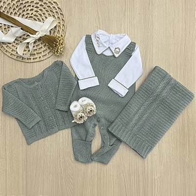 Saída de Maternidade Alex Leão Personalizado 5 Peças Dinhos Baby