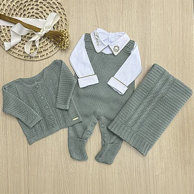 Saída de Maternidade Alex Leão Personalizado 4 Peças Dinhos Baby