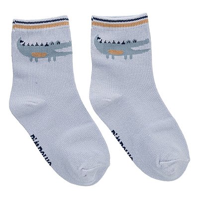 KIT 3 PARES DE MEIAS TAM 31-34 MASCULINO PIMPOLHO AZUL/BRANCO/AZUL JACARÉ