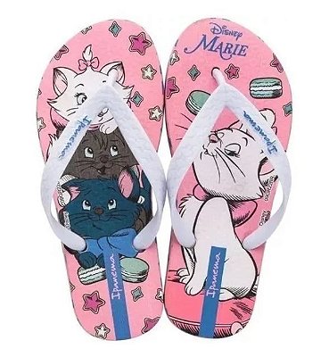 CHINELO IPANEMA DISNEY ROSA/BRANCO GATINHA MARIE