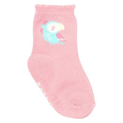 Kit com 3 pares de meias tam 21 ao 25 femininas Pimpolho Tucano Rosa e Branca