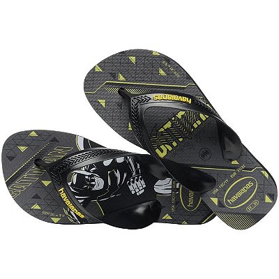 Chinelo Havaianas Tiras Largas Batman Preto e Amarelo