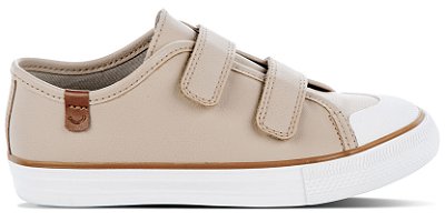 Tênis Diversão Mini Carlos Bege fechamento no Velcro