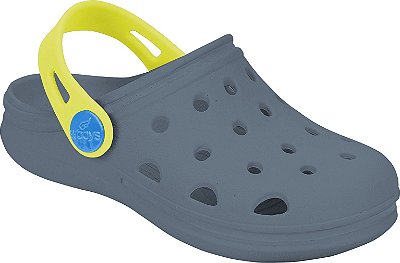 Babuche World Colors Pop mini Wboys Cinza e amarelo