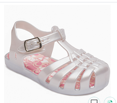 Sandália Pimpolho Colorê Aranha Branco Prateado Fivela Pink