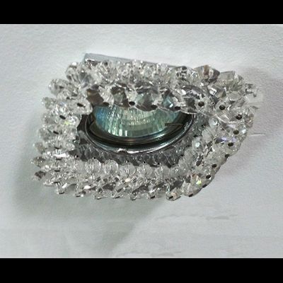 SPOT QUADRADO FIXO EM AÇO CROMADO E CRISTAL YD763 BELLA