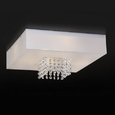 PLAFON DOMENICA BRANCO FUNDO ESPELHO COM CRISTAL BELLA ITÁLIA