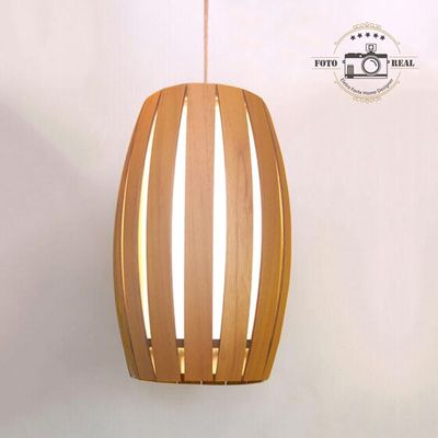 PENDENTE BARRIL RIPADO MADEIRA TECA ACCORD