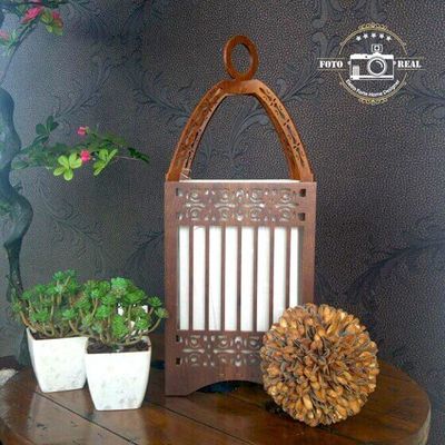 ABAJUR LANTERNA MADEIRA IMBUIA ACCORD