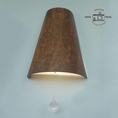 ARANDELA MEIO CONE C/CRISTAL MADEIRA IMBUIA ACCORD