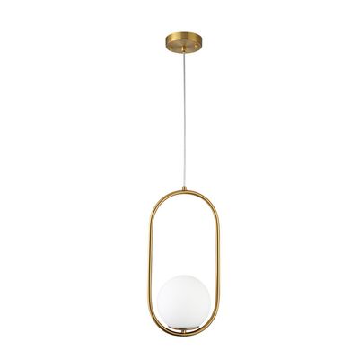 PENDENTE ARCO CHAMPAGNE HONEY BOLA VIDRO OLD ARTISAN