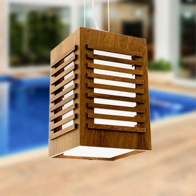 PENDENTE UNICA CUBO MADEIRA IMBUIA ACCORD