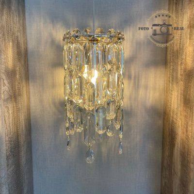 PENDENTE REDONDO CASCATA DOURADO CRISTAL