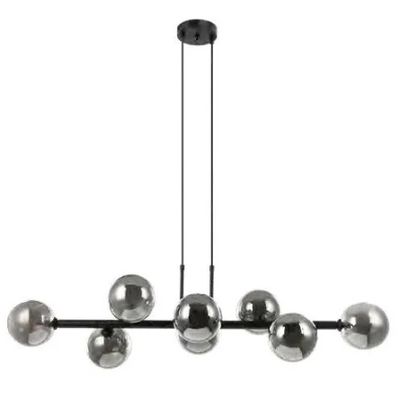 PENDENTE ABAPORU PRETO VIDRO FUMÊ - BELLA ILUMINAÇÃO