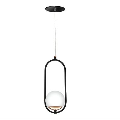 PENDENTE ARCO PRETO E DOURADO CHAMPAGNE BOLA VIDRO OLD ARTISAN