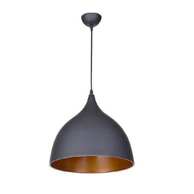 PENDENTE CUPULA METAL PRETO DOURADO