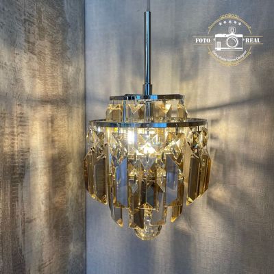 PENDENTE KRI CRISTAL AMBAR BELLA ILUMINAÇÃO