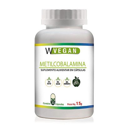 Vitamina B12 Metilcobalamina 9,94mcg 30 capsulas - WVegan