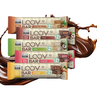Barra de Chocolate Recheado - Vegano Sem Açúcar - Chocolife