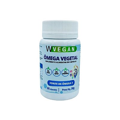 Ômega 3 Vegano com  vitamina D e B12 - WVegan - 60caps