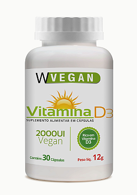Vitamina D3 2000UI - 30 cápsulas - WVegan