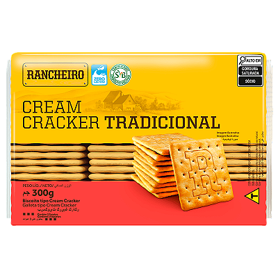 Biscoito Cream Cracker Vegano - Zero Lactose - Rancheiro