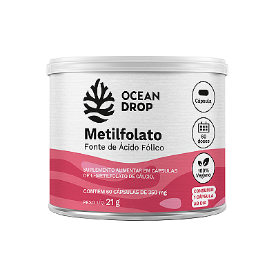 Metilfolato - Ácido Fólico - Ocean Drop - 60 caps
