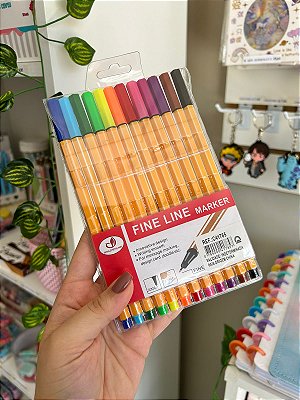 Kit 12 Canetas Fine Marker