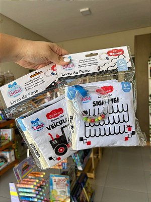 Livro de Pano Baby Montessori Contrastes Fofos!