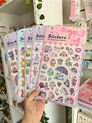 Cartela de Adesivos 3D Diversas
