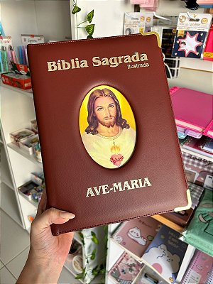 Bíblia Sagrada Ave Maria Ilustrada - Luxo Marrom