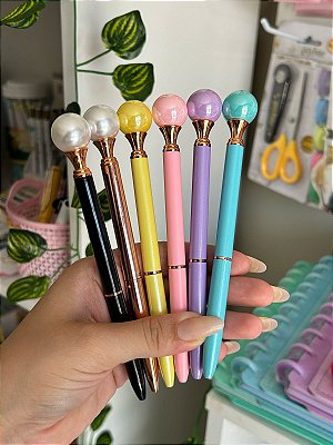 Caneta Pérola Luxo Metálica