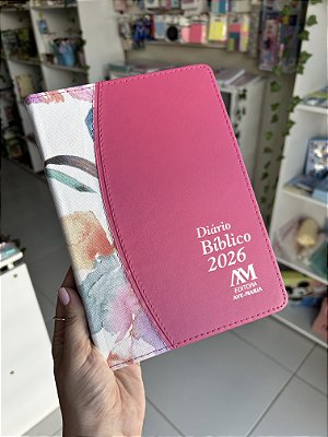 Diário Bíblico 2026 Luxo Rosa Floral