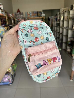 Estojo Kawaii Mochilinha Happy Plastcover