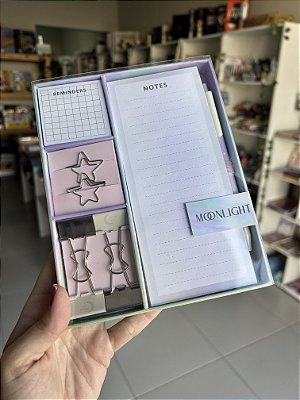 Kit Papelaria Moonlight 9 Peças Plastcover