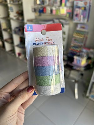 Washi Tape Glitter 5 Unidades Plastcover