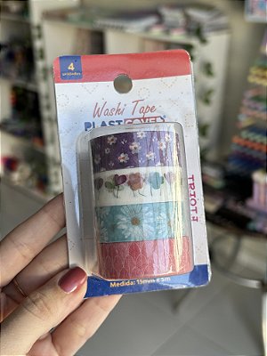 Washi Tape Floral 4 Unidades Plastcover