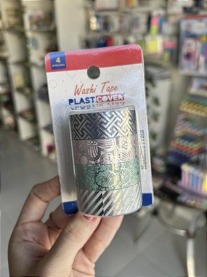 Washi Tape Metálica Prata 4 Unidades Plastcover